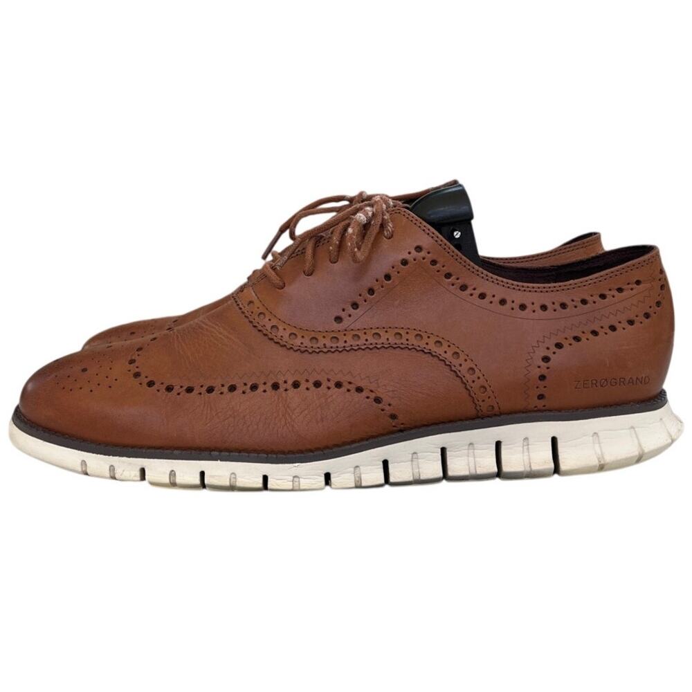 Mens Cole Haan Zerogrand C14493 Leather Wingtip Preppy Oxford Shoes SZ 14M Brown